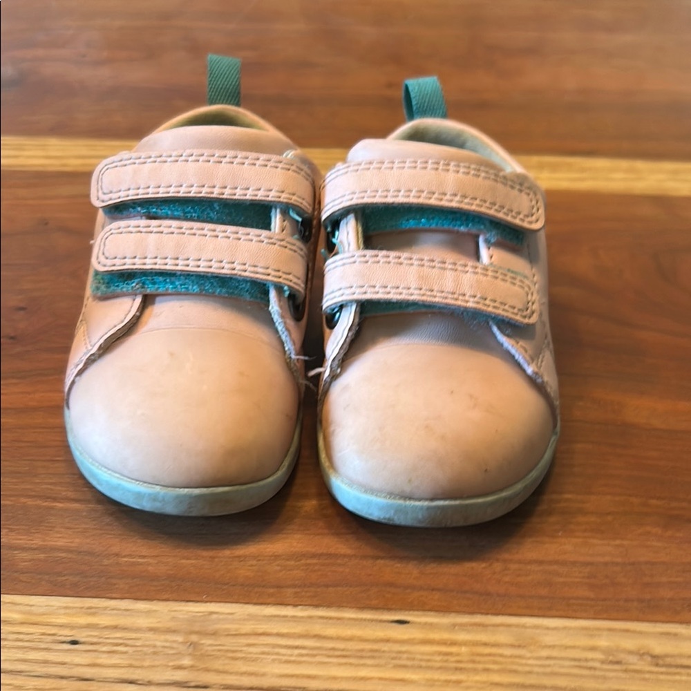 Tan Sneakers with Velcro Straps and Non-Slip Soles
